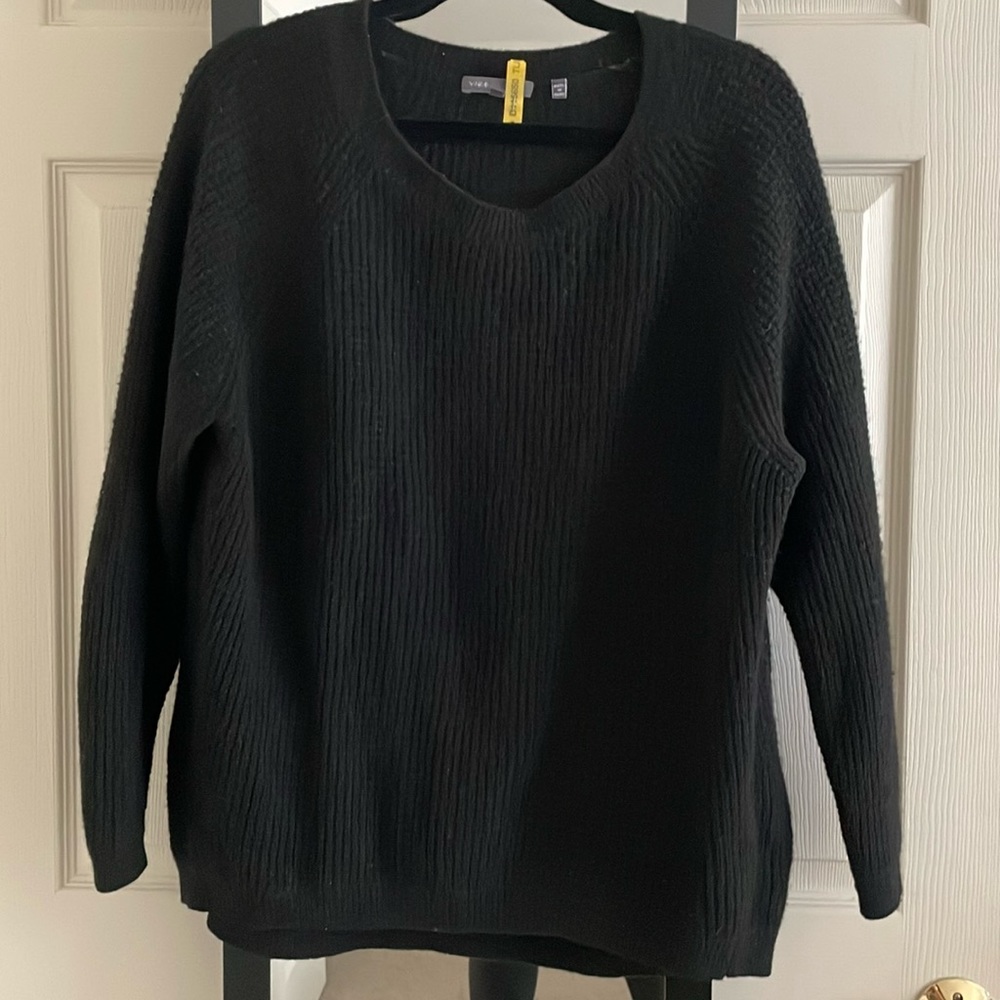 Vince black waffle sweater